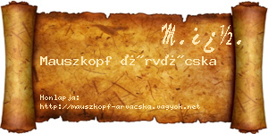 Mauszkopf Árvácska névjegykártya
